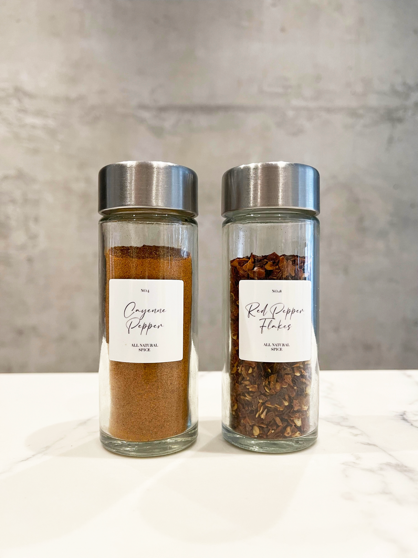 Classic Spice Labels - 1.25"x1.25" Square with Numbers